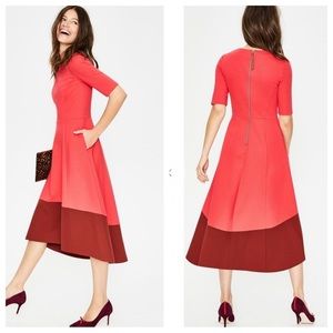Boden jersey knit short sleeve two tone midi dress size 4R